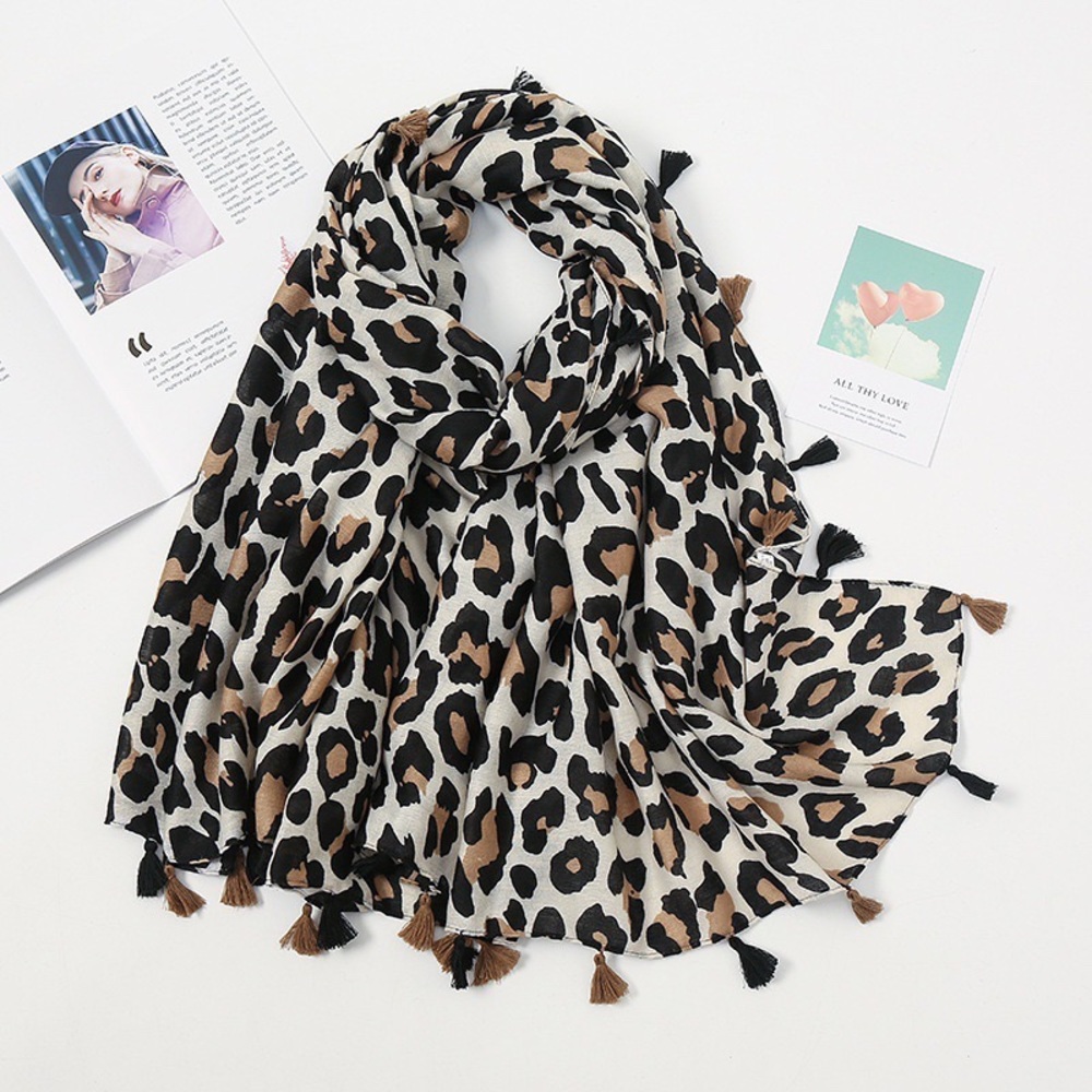 Women's scarf classic fashion print cotton and linen scarf